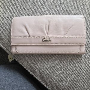 Coach Blush Pink Leather Wallet Clutch